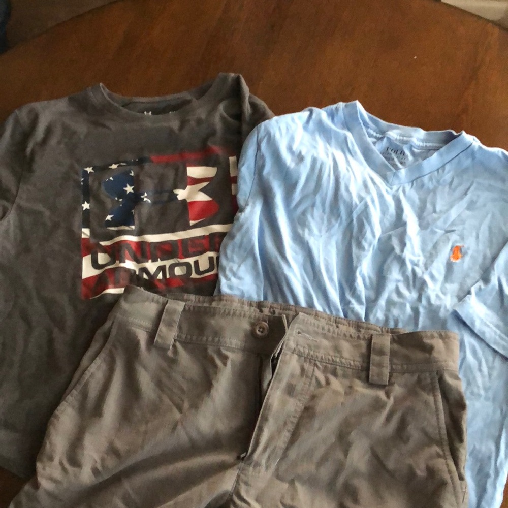 Boys Shirts & Shorts. Under Armour, Polo.  Sz L